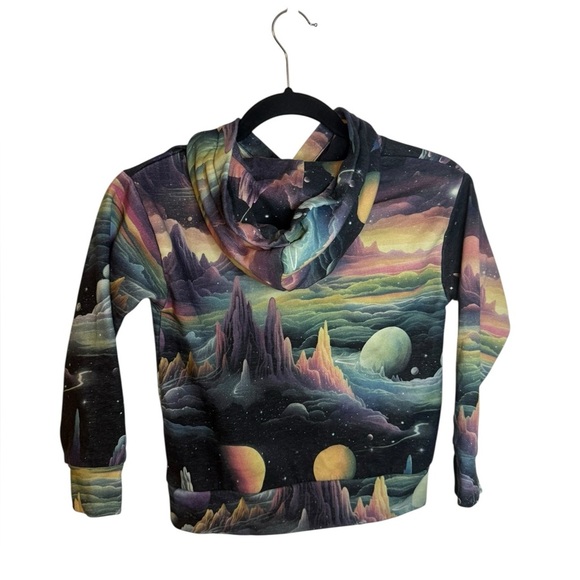 Lindex Girl’s Organic Cotton Fantasy Outer Space Hoodie - Picture 2 of 5